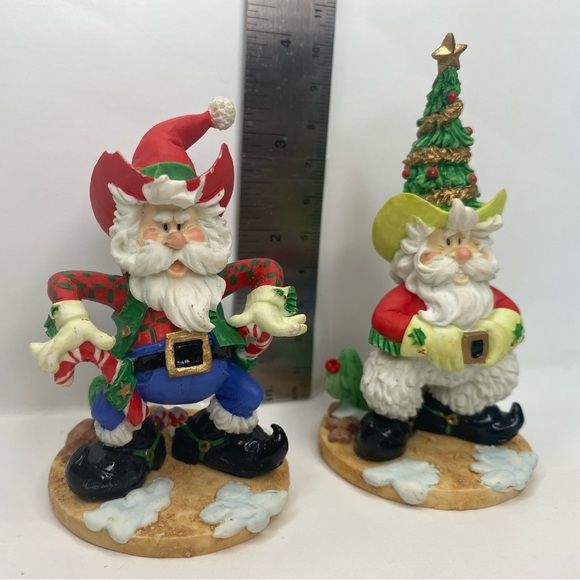 2- Vintage Cute Western Cowboy Santa Clause Figurines. Enesco Corporation - Picture 2 of 7